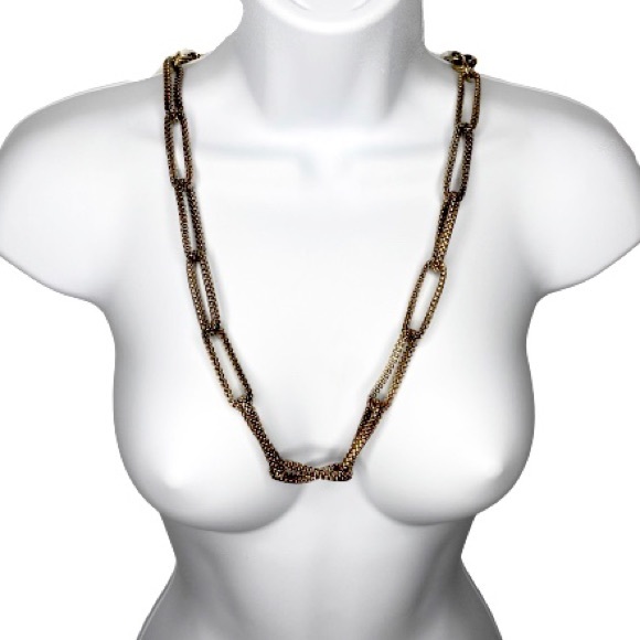 BOGO Gold Tone Mesh Chunky Link Statement Necklace - Picture 2 of 11
